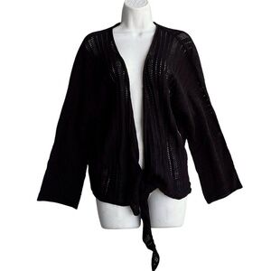 Old Navy Open Knit Cardigan Women's Plus 3X Black Sweater Casual Beach